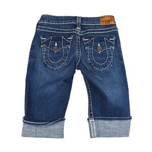 Vintage True Religion Capris Y2K Made in USA Size 25 Medium Wash Jeans Denim